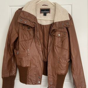 Brown faux leather jacket